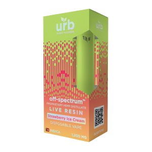 URB OFF Spectrum Live Resin Strawberry Ice Cream Indica Disposable Vape Device
