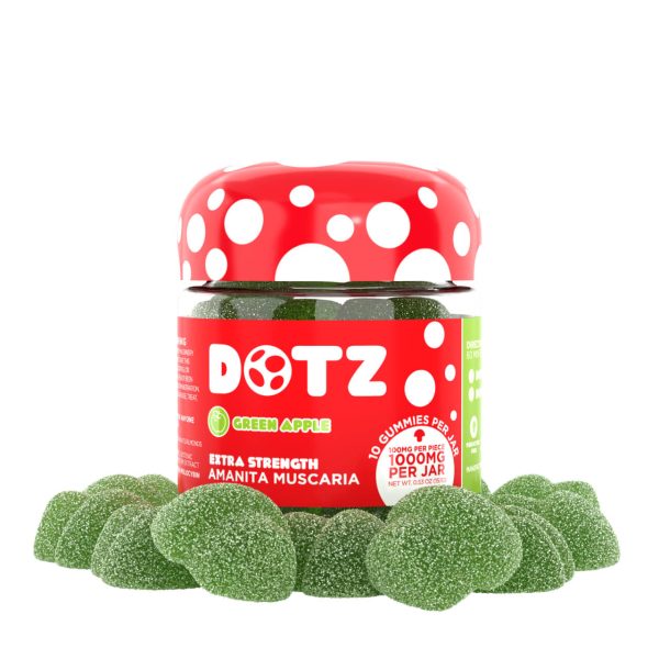 DOTZ Extra Strength Amanita Muscaria Gummies - 1000MG Green Apple