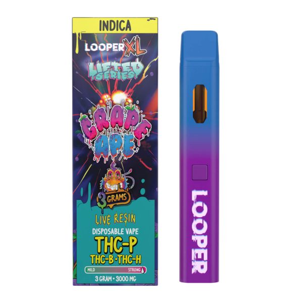 Looper XL Lifted Series Live Resin THC Disposable - 3G Grape Ape