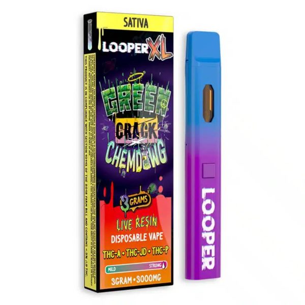 Looper XL Live Resin THC Disposable - 3G Green Crack x Chemdawg