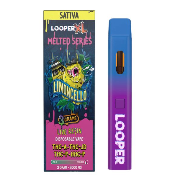 Looper XL Melted Series Live Resin THC Disposable – 3G Limoncello