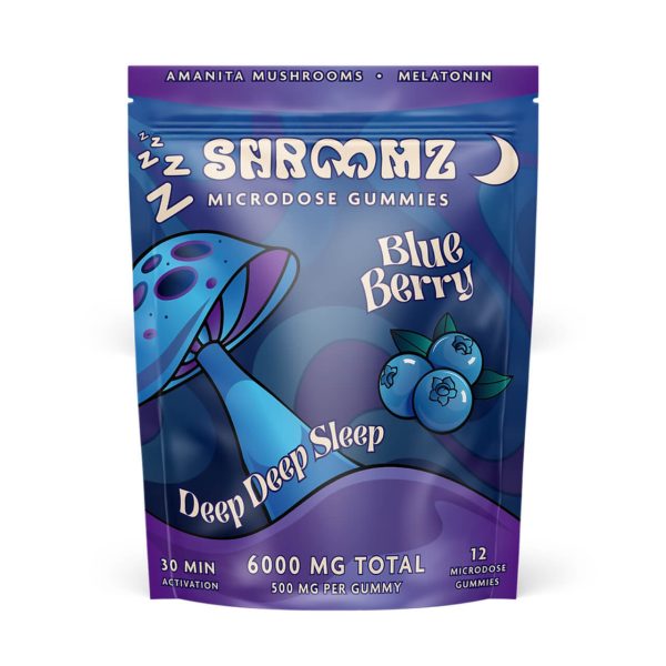 Shroomz Amanita Mushroom Micro-Dose Gummies - 6000MG Deep Deep Sleep - Blue Berry
