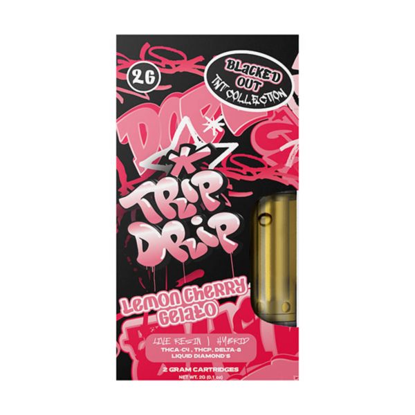 Trip Drip Blacked Out TNT Collection Live Resin THC-A Cartridge lemon cherry gelato