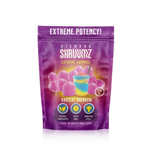 Diamond Shruumz Extreme Potency Infused Gummies - 5000MG Radical Rainbow