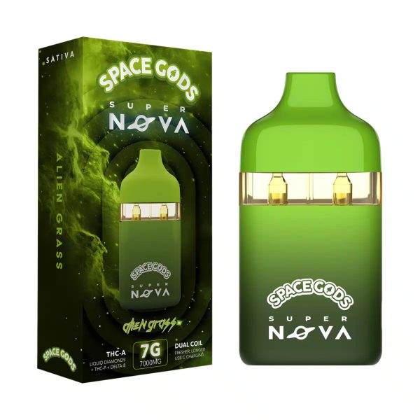 Space Gods Super Nova THC-A Liquid Diamonds Disposable - 7G Alien Grass