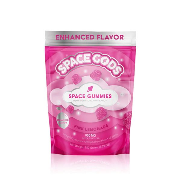 Space Gods Delta-9 THCCBD Space Gummies – 900MG Pink Lemonade