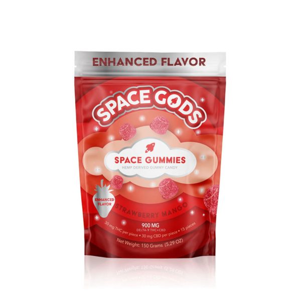 Space Gods Delta-9 THCCBD Space Gummies – 900MG Strawberry Mango