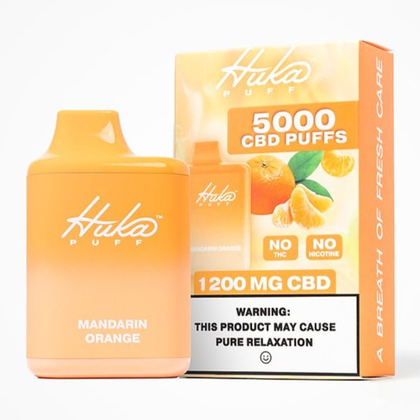 Huka Puff CBD 1200MG Disposable - 5000 Puffs Mandarin Orange