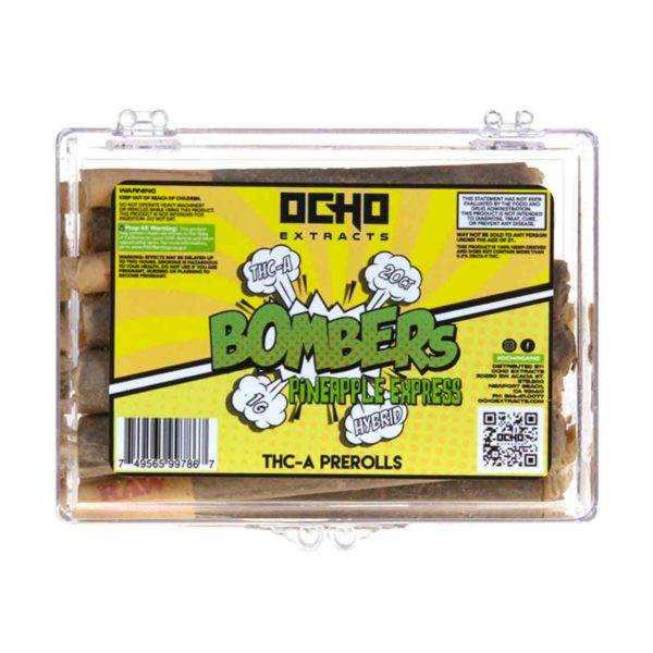 Ocho Extracts Bombers THC-A Pre Roll 1G 20PK-Pineapple Express