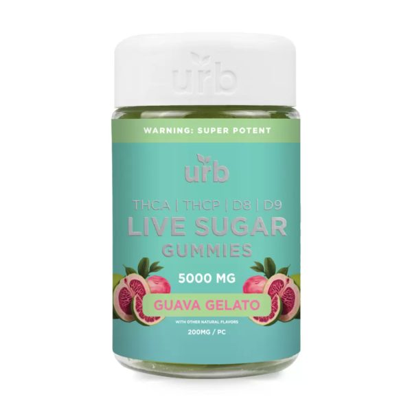 URB Live Sugar THC-A Gummies - 5000MG guava gelato.jpg