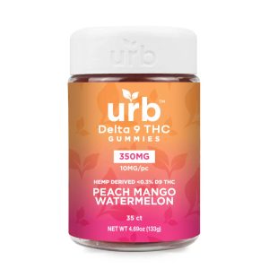 URB Delta-9 THC Vegan Gummies - 350MG Peach Mango Watermelon