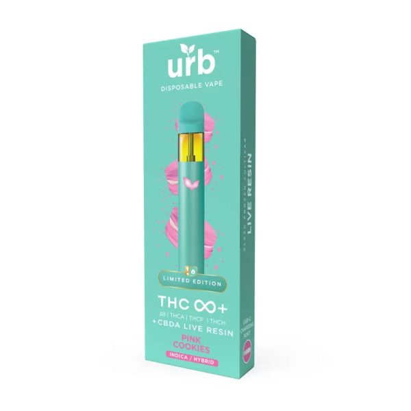 URB THC Infinity+ Delta-8 THC-A THC-P THC-H CBD-A Live Resin Disposable - 3G Pink Cookies
