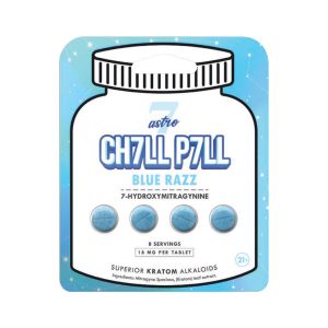 Astro 7 Chill Pill 7-Hydroxymitragynine Superior Kratom Alkaloids Tablet - 4PK Blue Razz