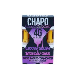 Chapo Blood Diamonds THC-ATHC-PTHC-H Live Rosin Duo Cartidge – 4G Wocky Slush x Birthday Cake