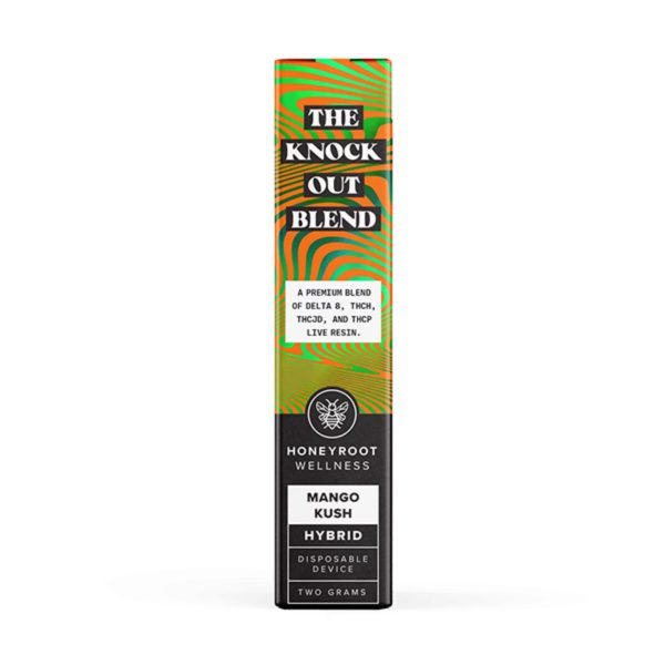 Honeyroot The Knock Out Blend Delta-8 THC-H THC-JD THC-P Live Resin Disposable 2G-Mango Kush