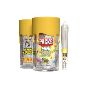 PACKS Mini Burst THC-A Hash Rosin Infused Pre Roll Joints (Pack of 5)-Banana Flambe